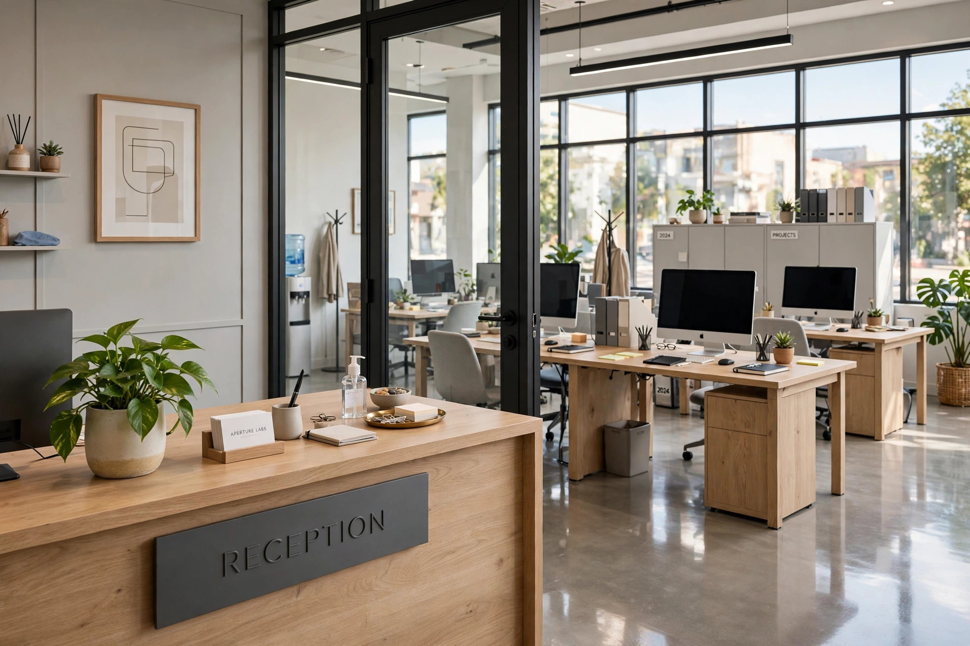 Professionally cleaned modern office by Grace & Grit Property Care